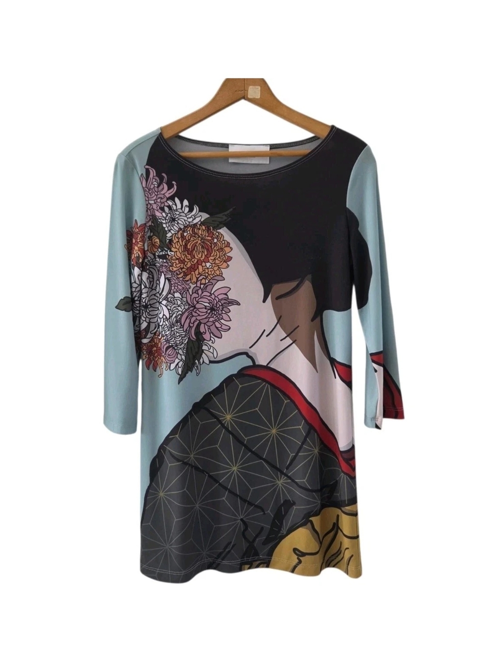 Le Galeriste Made Canada Artsy Art To Wear Geisha Woman Flowers Dress Size XS